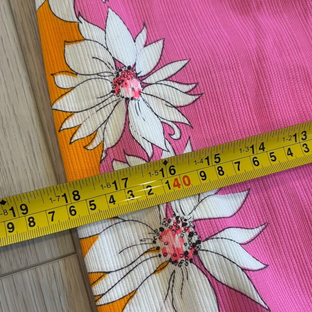 Vintage Hawaiian Homemade Barkcloth Floral Pink Orange Maxi Sheath Column Dress - Picture 8 of 13